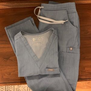 Figs Heather Indigo Scrub Set